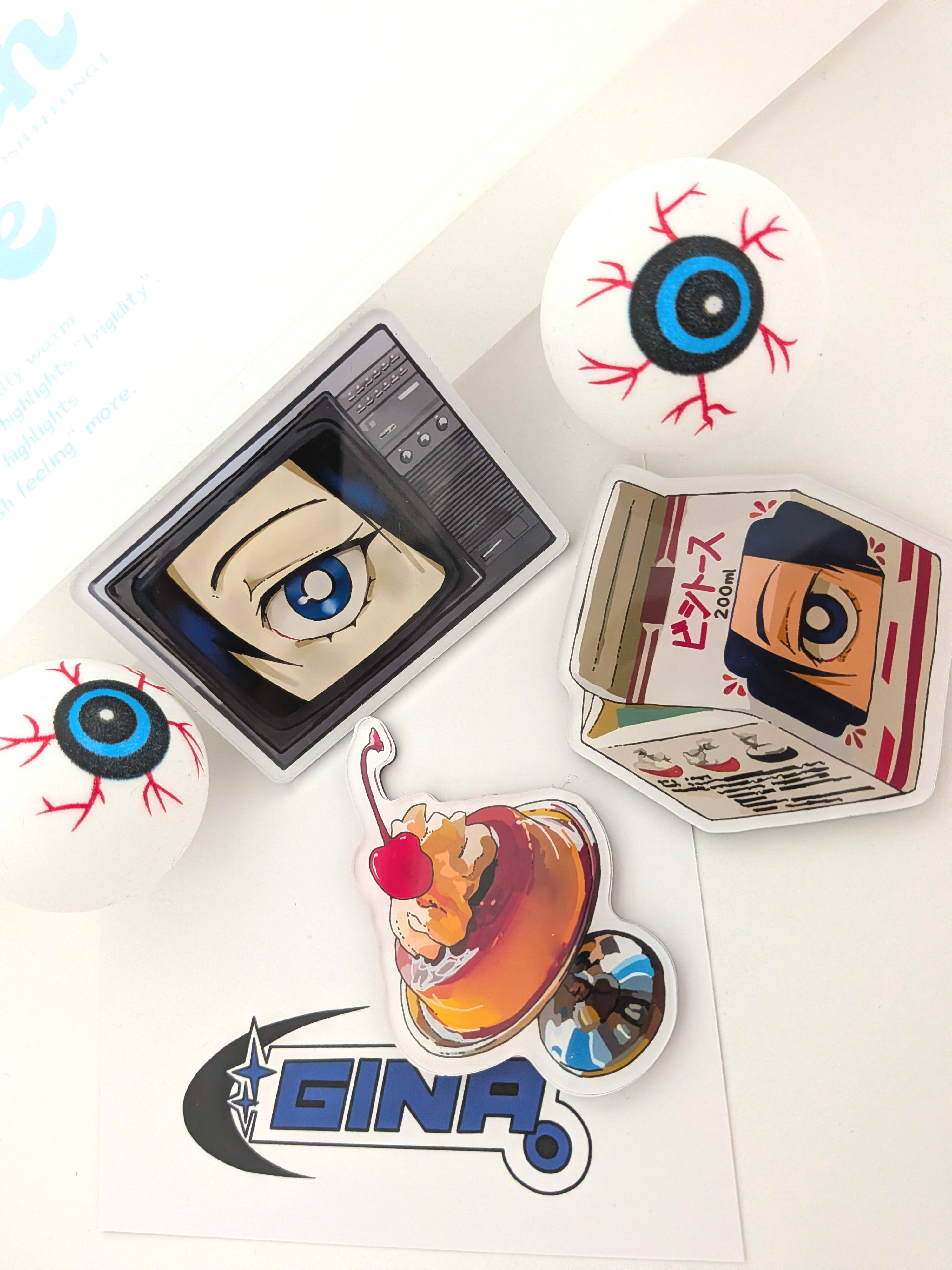 Stickers and merch from the Gina online shop